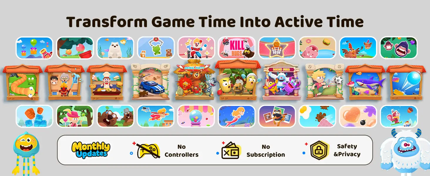 Collection of colorful app icons with game and app store branding on a gray background.
