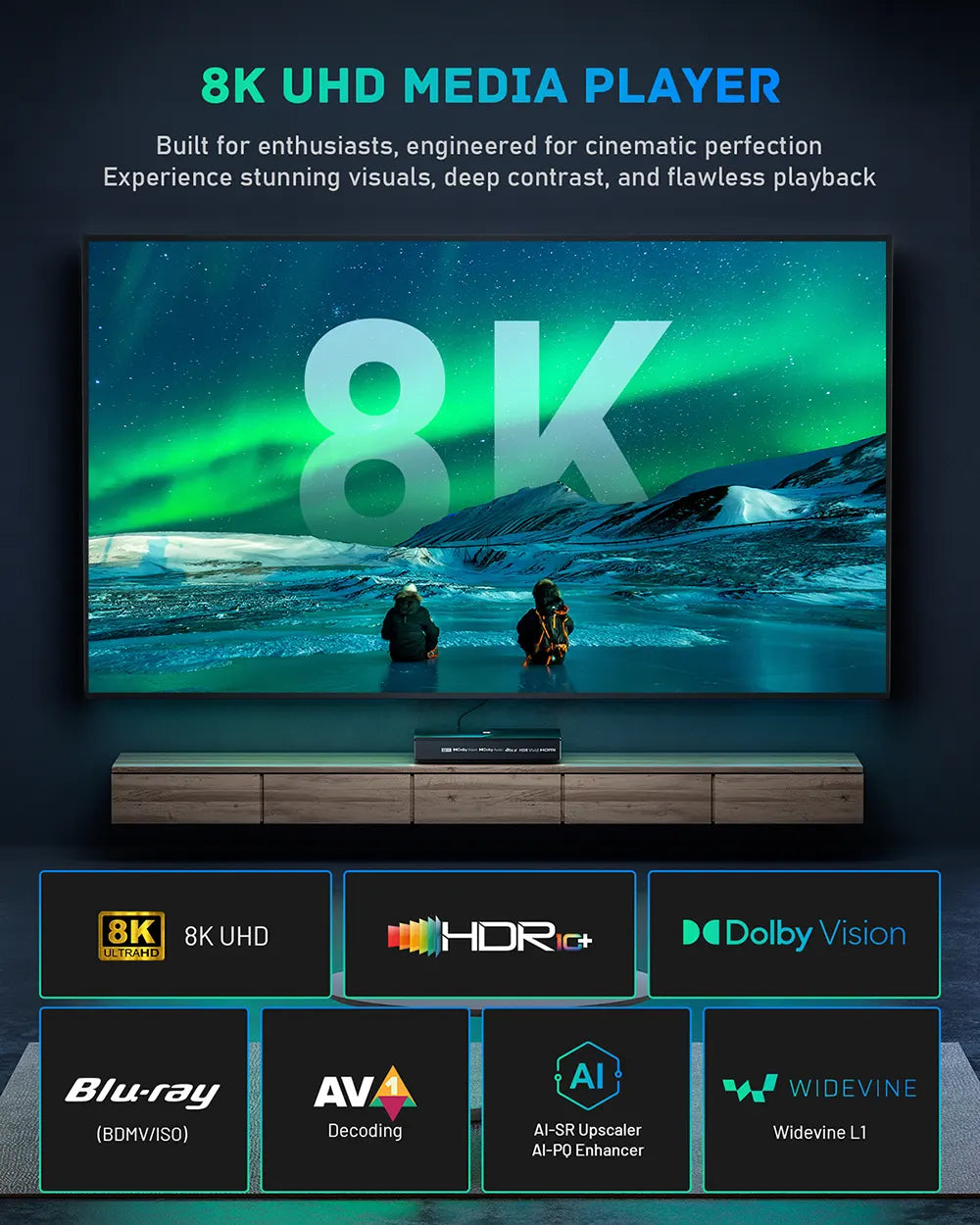 KINHANK K9 – 8K UHD Media Player | Dolby Vision | Widevine L1