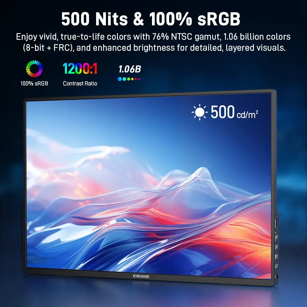 KINHANK K16G-Pro Écran portable intelligent Android 12.0, 144 Hz, 500 nits pour PS3/PS4/PS5, commutateurs