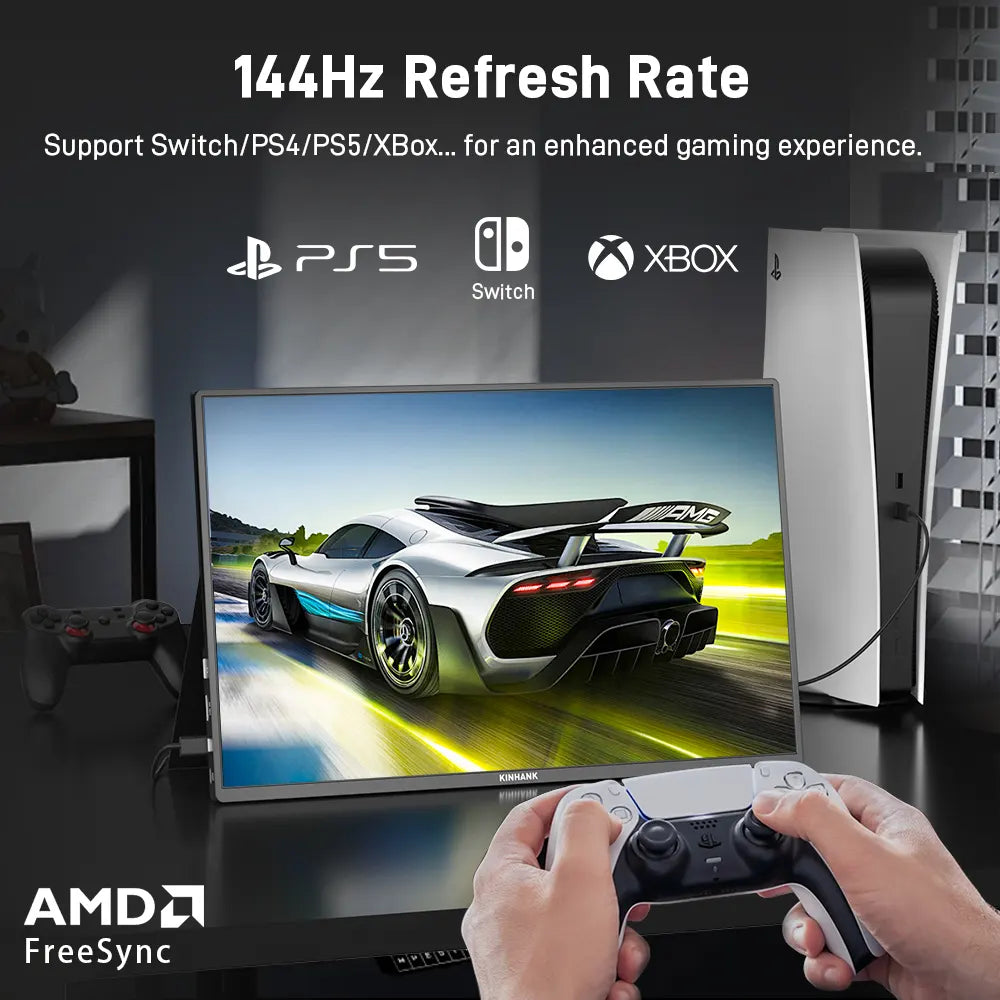KINHANK K16G-Pro Écran portable intelligent Android 12.0, 144 Hz, 500 nits pour PS3/PS4/PS5, commutateurs