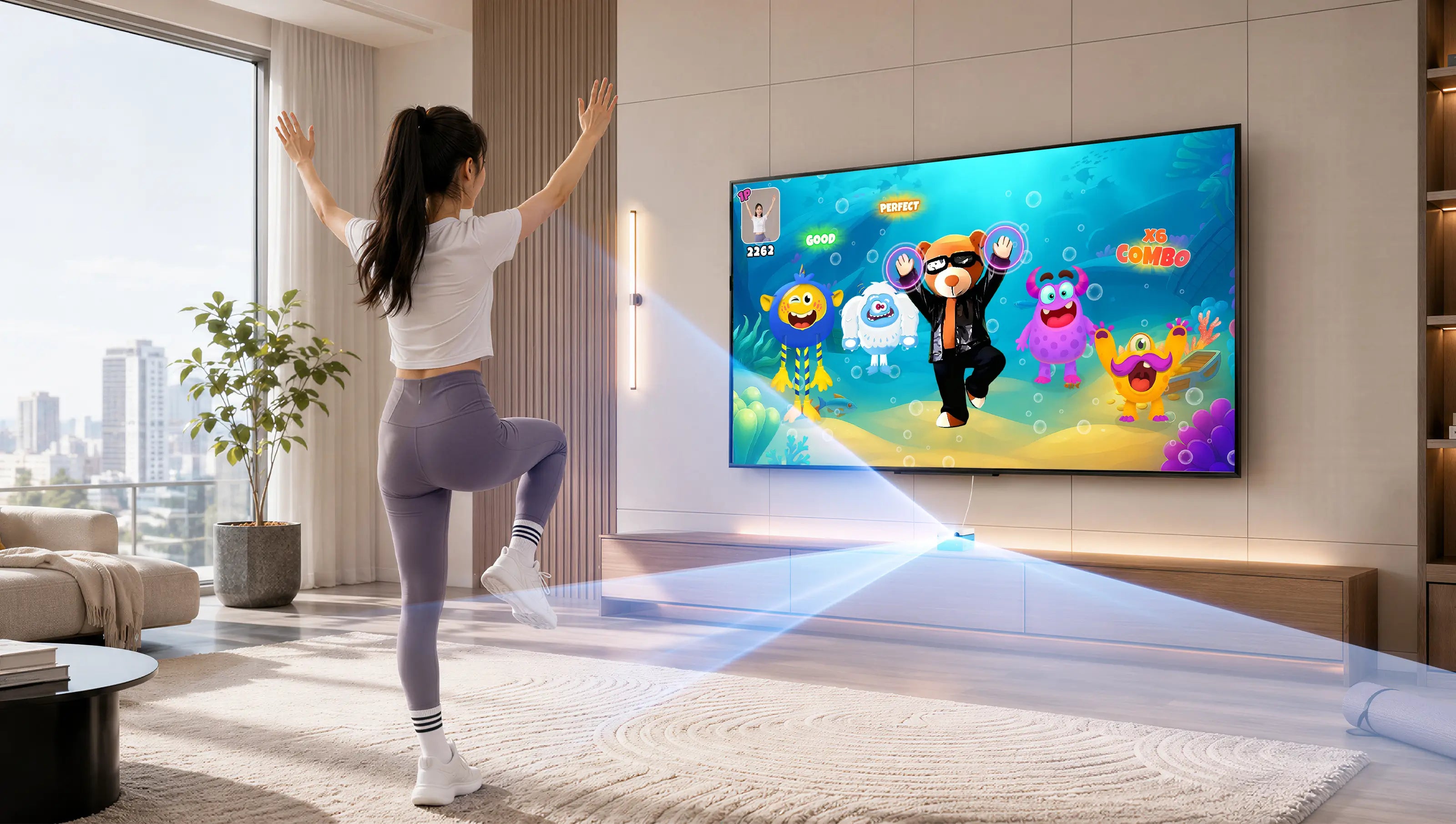 Player movement being translated into an on-screen game action
